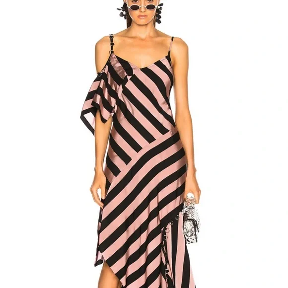 marques almeida asymmetric dress Marqus Almeida Multicolor Printed Dress